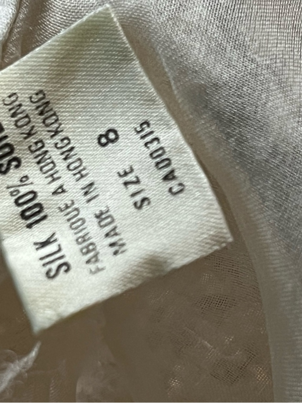 Vintage 100% Silk Organza Albert Nipon Double-Layer Ivory Midi A-Line Skirt XS/S - Picture 8 of 8